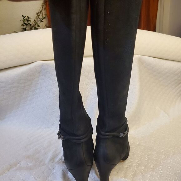 Ecco Black Black Leather Knee High Size 37 Boots - Picture 3 of 13